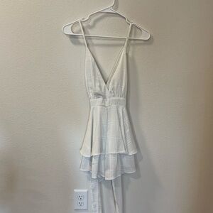 White Layered Romper